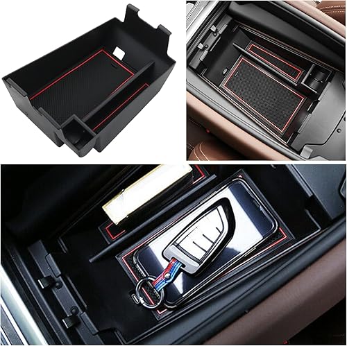 Miniatura 7 de Ruiya Organizador de consola central para BMW X5X6X7 2020-2024, accesorios de material ABS con orificio USB, organizador de consola central