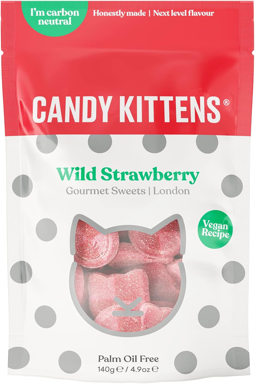 Vegan Sweets Wild Strawberry – Plant-Based Vegan Treats with Fruity Flavour, No Nasties, Made with Real Fruit Juice – Ideal Snacks for Sweet Hampers & Pick and Mix – 140g Pack of 1