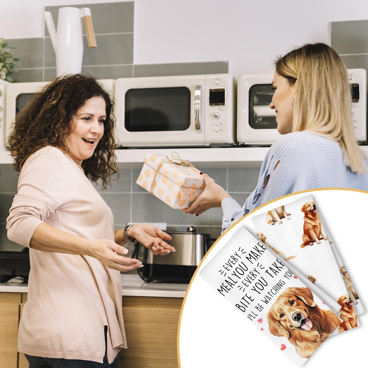 Golden Retriever Kitchen Towels Set of 2, Golden Retriever Gifts for Lovers Women Men Dish Tea Towels for Kitchen Decor, Dog Mom Lovers Owners Gifts Hand Towels, 16x24 Inches - Image 5