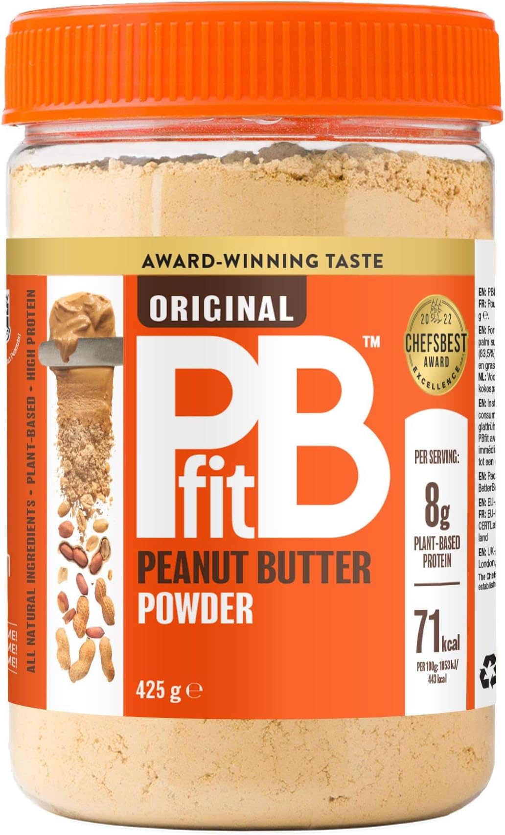 Peanut Butter Powder - 87% Less Fat, High Protein, Gluten Free Natural Nut Butter Spread - Powdered Peanut Butter from Real Roasted Pressed Peanuts - 425g