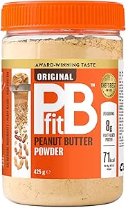PBfit Peanut Butter Powder - 87% Less Fat, High Protein, Gluten Free Natural Nut Butter Spread - Powdered Peanut Butter from Real Roasted Pressed Peanuts - 425g