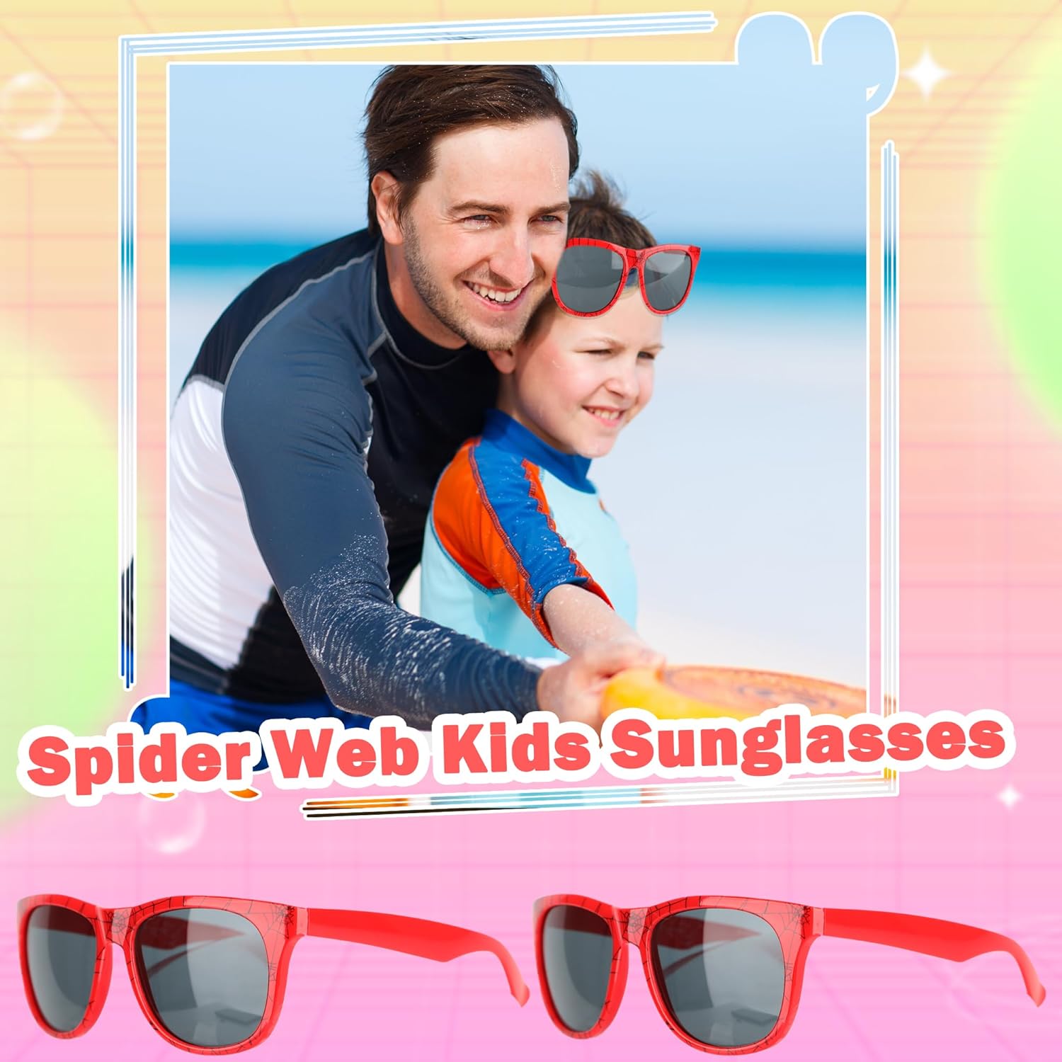 15 Pack Spider Sunglasses Plastic Party Sunglasses Red Bulk for Summer Party Favors Boys and Girls Birthday Party Goody Bag Fillers - Image 5