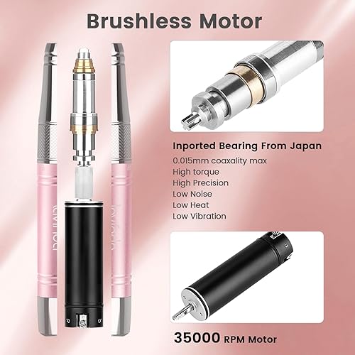 Miniatura 9 de Professional Rechargeable Nail Drill Machine Lavinda Cordless 35000RPM Skyspace Brushless Nail Drill Portable Electrical Nail File for Acrylic Nails