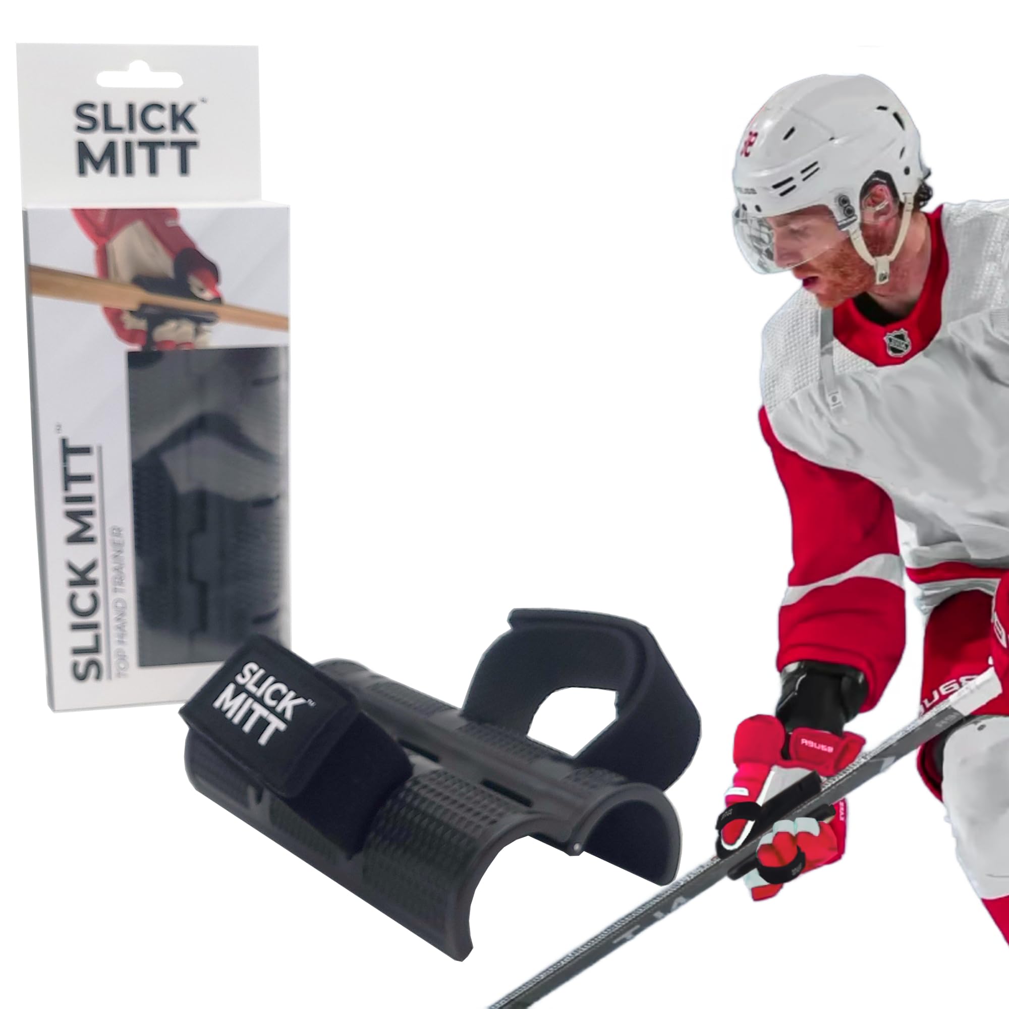 Slick Mitt™ - Top Hand Hockey Training for Smoother Stickhandling, Top Hand Strength and Harder Shots