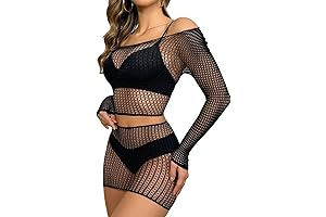 Lingerie for Women Fishnet Babydoll Chemise Sexy Nightwear Teddy Dress