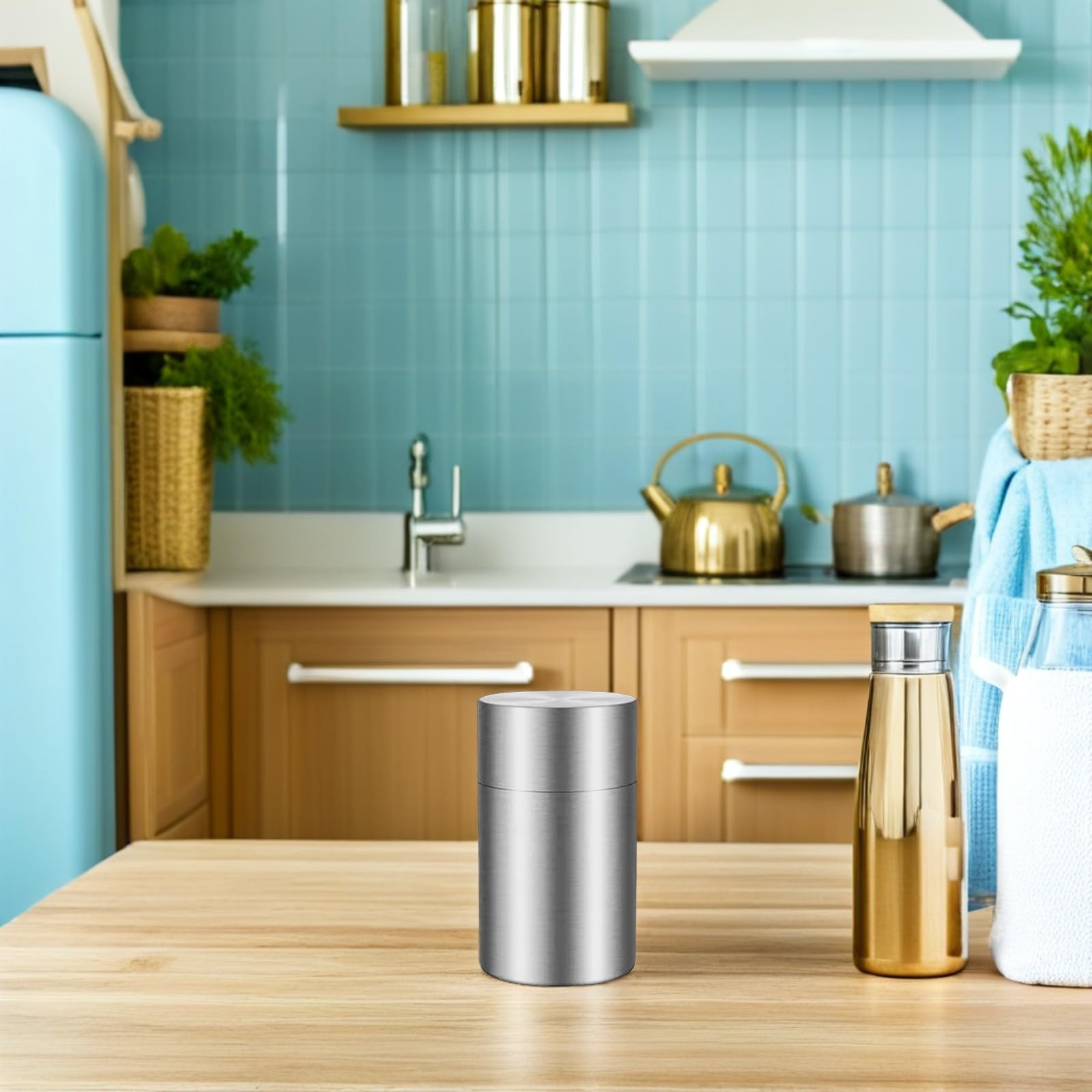 Sewroro 2 Latas de Té Metálicas con Doble Sellado para Almacenamiento de Hojas Sueltas, Café, Azúcar y Especias en Cocina