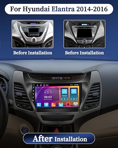 Miniatura 7 de 2G+32G for Hyundai Elantra 2014 2015 2016 Radio, 9 Inch Android 11 Car Stereo Wireless Apple CarPlay Android Auto Mirror Link GPS WiFi Bluetooth FM