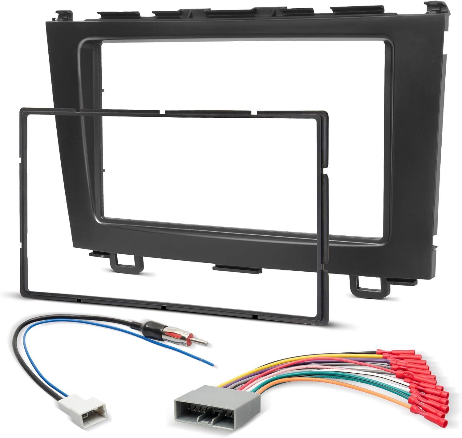 NuIth Double DIN Radio Dash Kit W/Radio Wire Harness for Honda CRV 2007-2011, Stereo Installation Kit for CRV, Double DIN Radio Install Kit for CRV