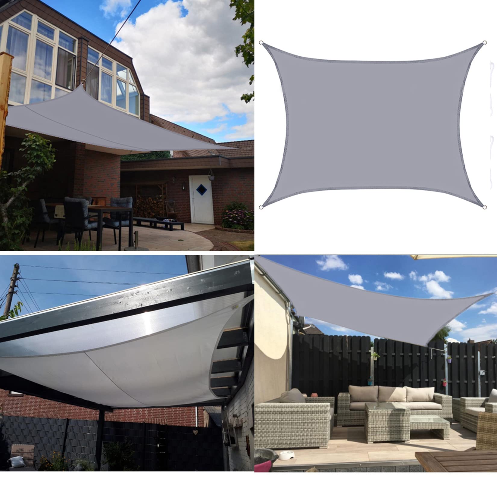sonnensegel abschneiden YANCHUAN entfernen 2x2m Segeltuch Pergola Wasserdicht mit Sonnensegel Befestigung bache Anti uv besteht aus reißfestem Material (PES), Grau Choose Option:Six - 7 Liter Black Kind_Effect pedal Naturehike SnowBird Schlafsack