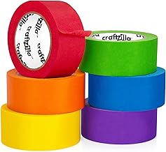 Colored Masking Tape – 6 Roll Multi Pack – 10 Yards x 1 Inch Each Co...