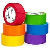 Craftzilla Colored Masking Tape – 6 Roll Multi Pack – 10 Yards x 1 Inch Each Colorful Craft Tape for Arts & Crafts, Labeling and Color-Coding - Back to School Supplies