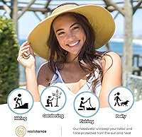 Vista 38 de Simplicity - Sombrero con protección solar UV UPF 50 para mujer, convertible en visera para playa