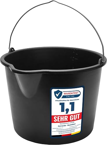 Seaux de Chantier et Mortier Plastique 12L Lot de 3 Noi Garronda