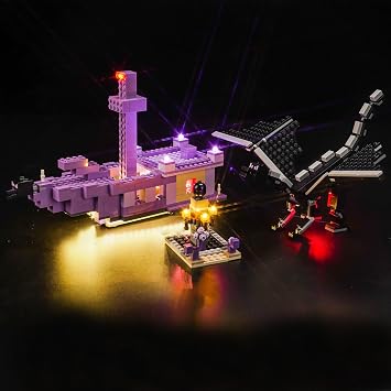 Upgraded Led Light Kit for Lego Minecraft The Ender Dragon and End Ship Building Set, Compatible with Lego 21264, Best Gifts for Adults Model Not Included