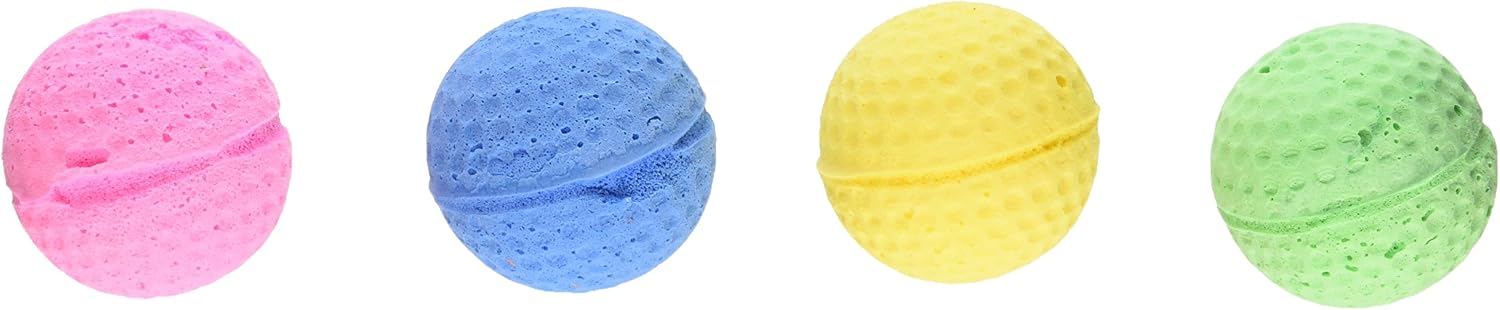 Coastal Pet 1.5" Sponge Ball Cat Toy Multi-Colors, 4-Count per Pack (1-Pack)
