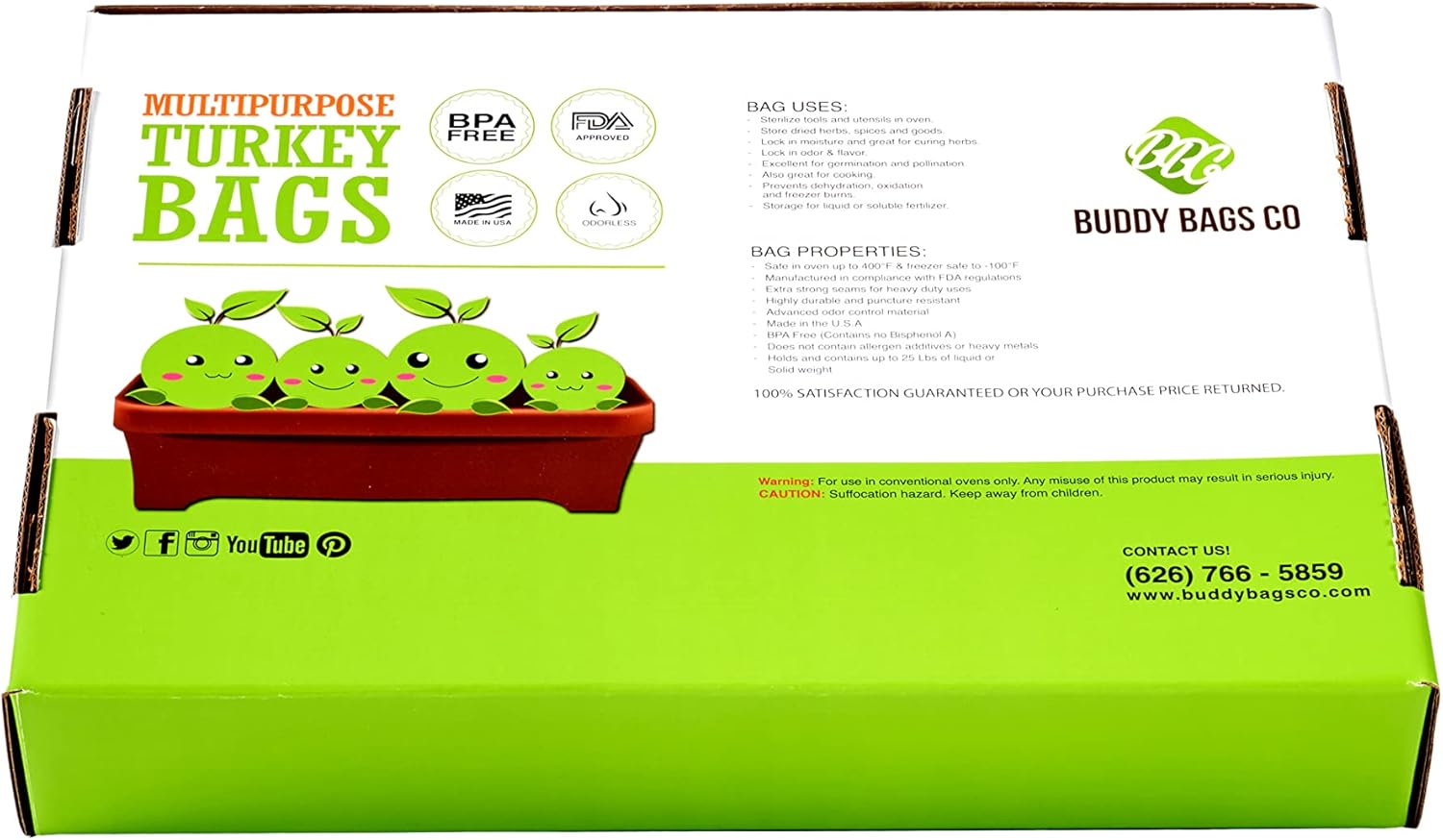 Hot Deals Buddy Bags Co Multipurpose Nylon Turkey Oven Bags - 19 x 24.5 - 100 Pack