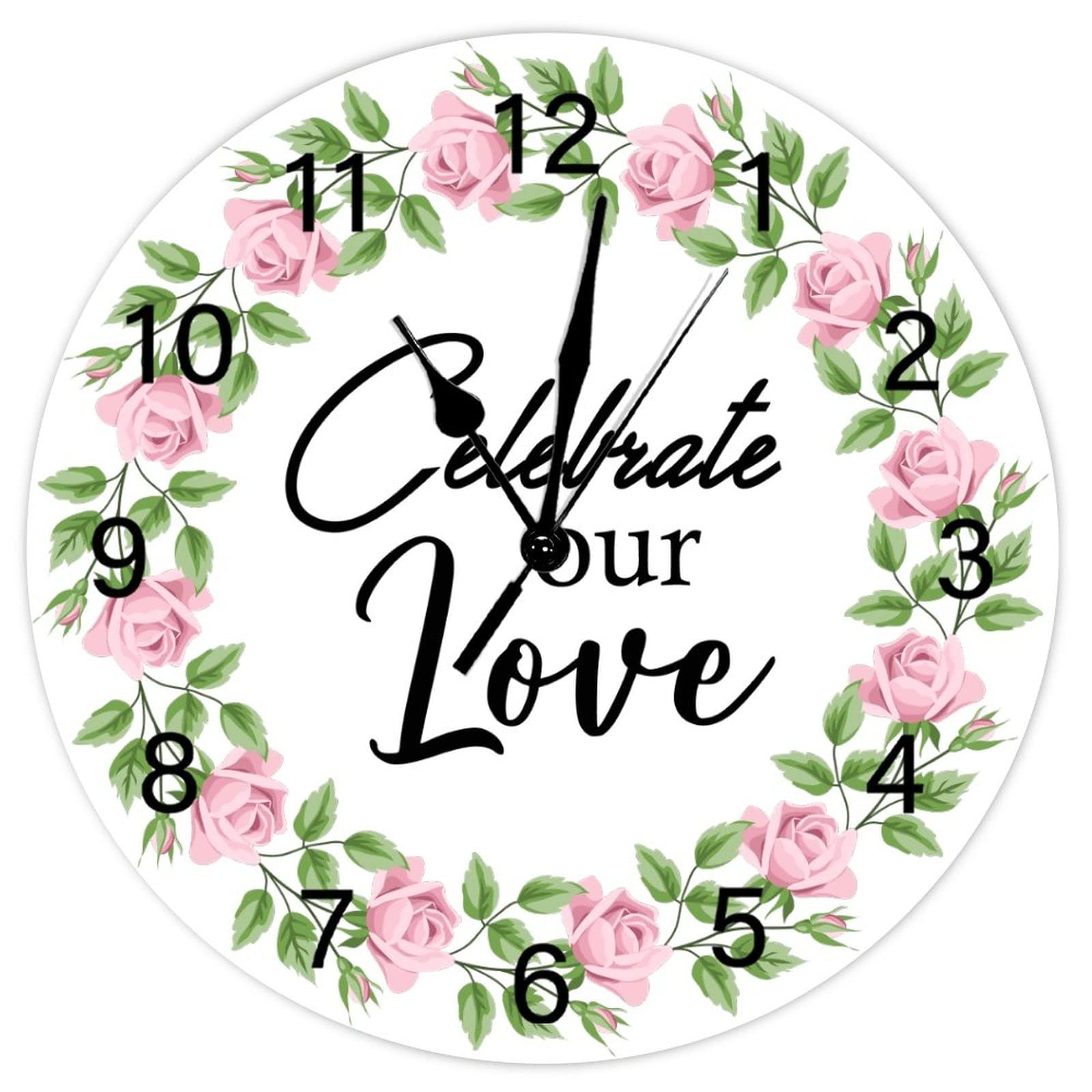 Cadeau de pendaison de crémaillère horloge murale rustique florale