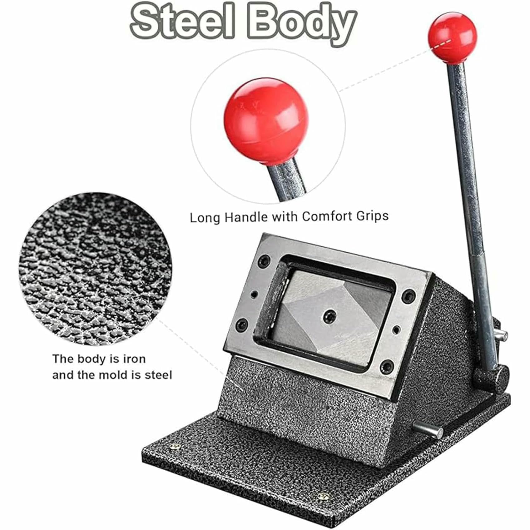 Taglierina Manuale per Carte, 85,7 * 54 mm, fustellatrice con Angoli arrotondati, Maniglia estesa e Base Rinforzata, Materiale Resistente per ID, Badge, Carte di Credito, Pet~/