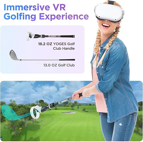 Miniatura 5 de YOGES VR Golf Club Handle Compatible with Oculus-Quest 2-Accessories, Virtual Reality Baseball Controller Attachment, Simulator Real Golf Game Bat
