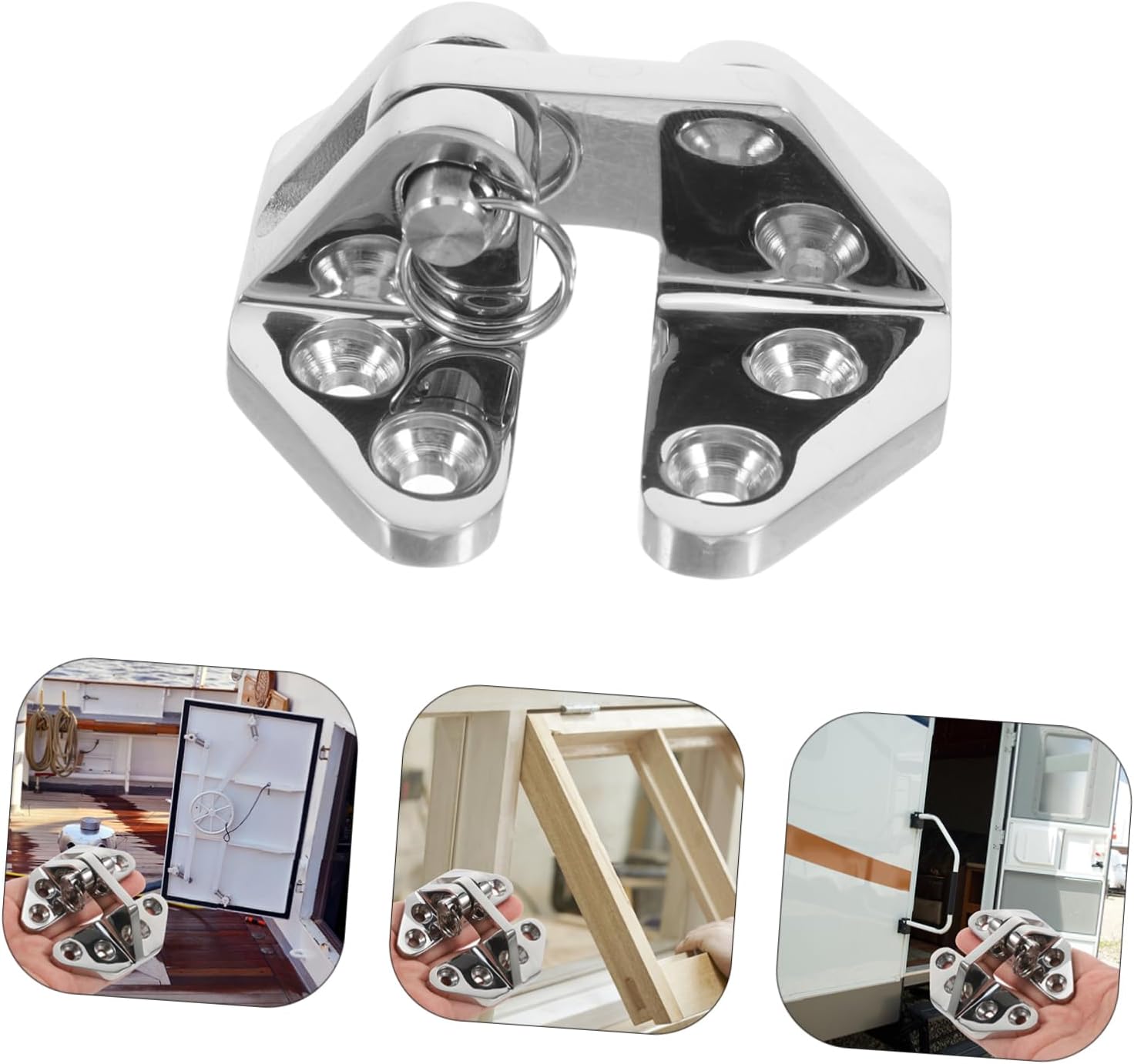 LIFKOME 2pcs Heavy Duty Stainless Steel Hatch Hinges Resistant for Boats and Deck Cabinets Sturdy and Construction