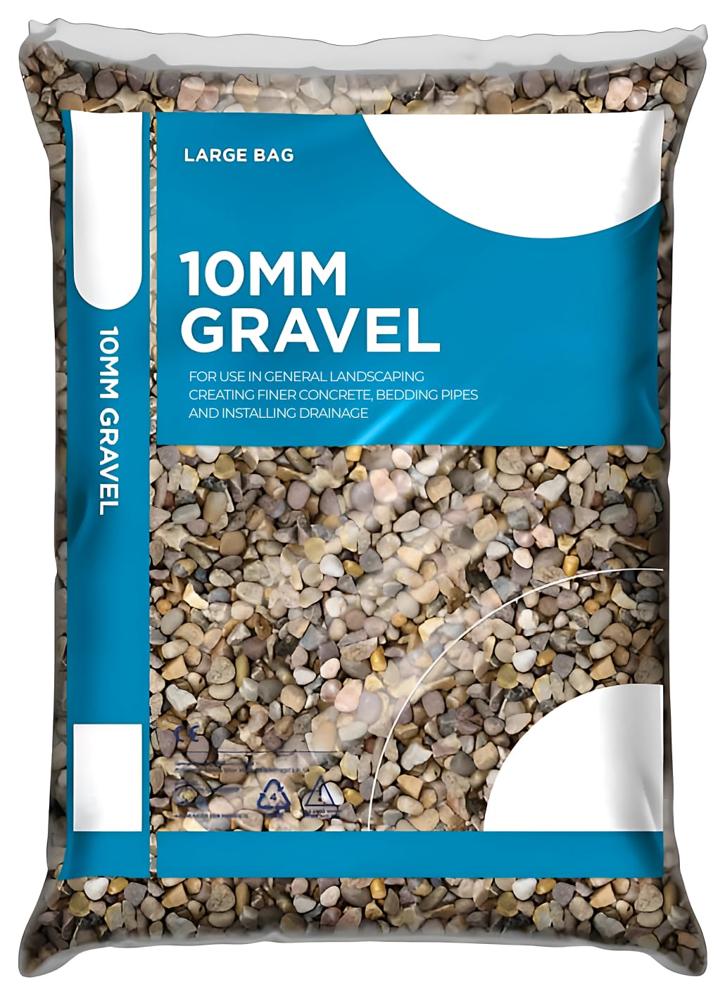 Natural Pea Shingle Gravel 10mm - Major Bag - Premium Rounded Stones for Concrete Mixing, Ground Drainage, Driveways, and Decorative Landscaping Projects -Aggregate for Building