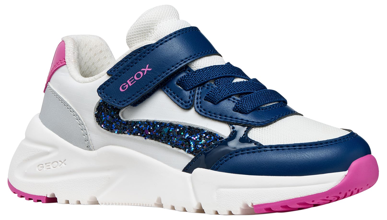 Geox J Loftus Girl A, Sneakers, White Dk Royal, 37 EU
