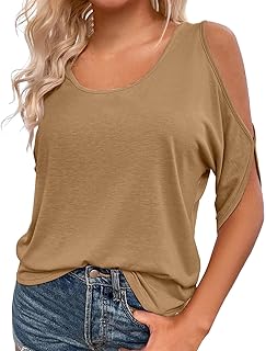 2025 - Mujeres Casual Sólido Cuello Redondo Hombro Hombro Frío Media Manga Camisa Blusa Top Blusa Mujer Azul Cuadros
