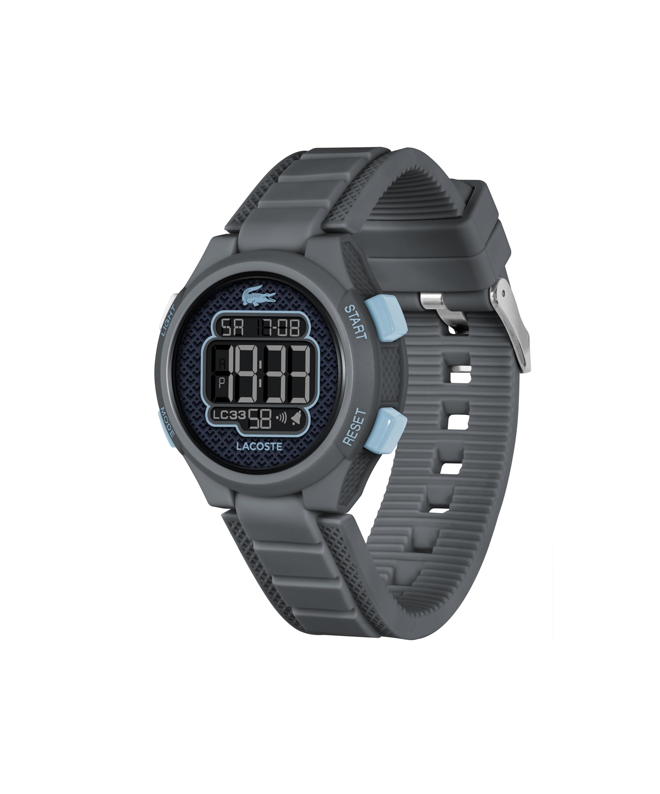Lacoste Digitaluhr für Kinder Kollektion LC33 mit Dunkelgrau Silikonarmband - 2030068