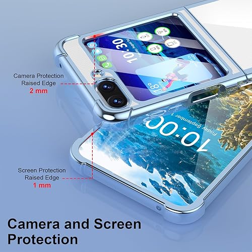 Miniatura 3 de Funda para Galaxy Z Flip 5, funda Z Flip 5, transparente, delgada, transparente, bisagra a prueba de golpes, suave TPU flip5 funda para teléfono