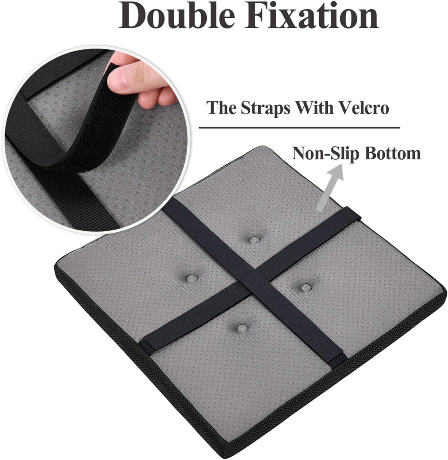 baibu 12 Inches Memory Foam Square Stool Cushions with Ties Set of 4, Dual-Layer Design Breathable Square Chair Pads Seat Cushions with Non-Slip Bottom- Only 4 Pads (12" (4PC), Black)
