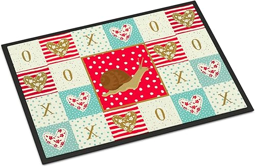 Caroline's Treasures CK5527MAT - Felpudo de caracol de jardín de 18 x 27 pulgadas, tapete rojo para puerta delantera, para interiores y exteriores,