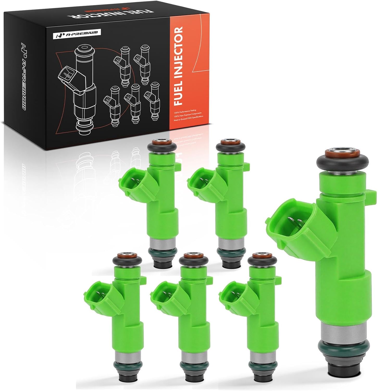A-Premium 12 Holes Set of 6 Fuel Injectors Compatible with Nissan GT-R GTR 2009-2021, 3.8L