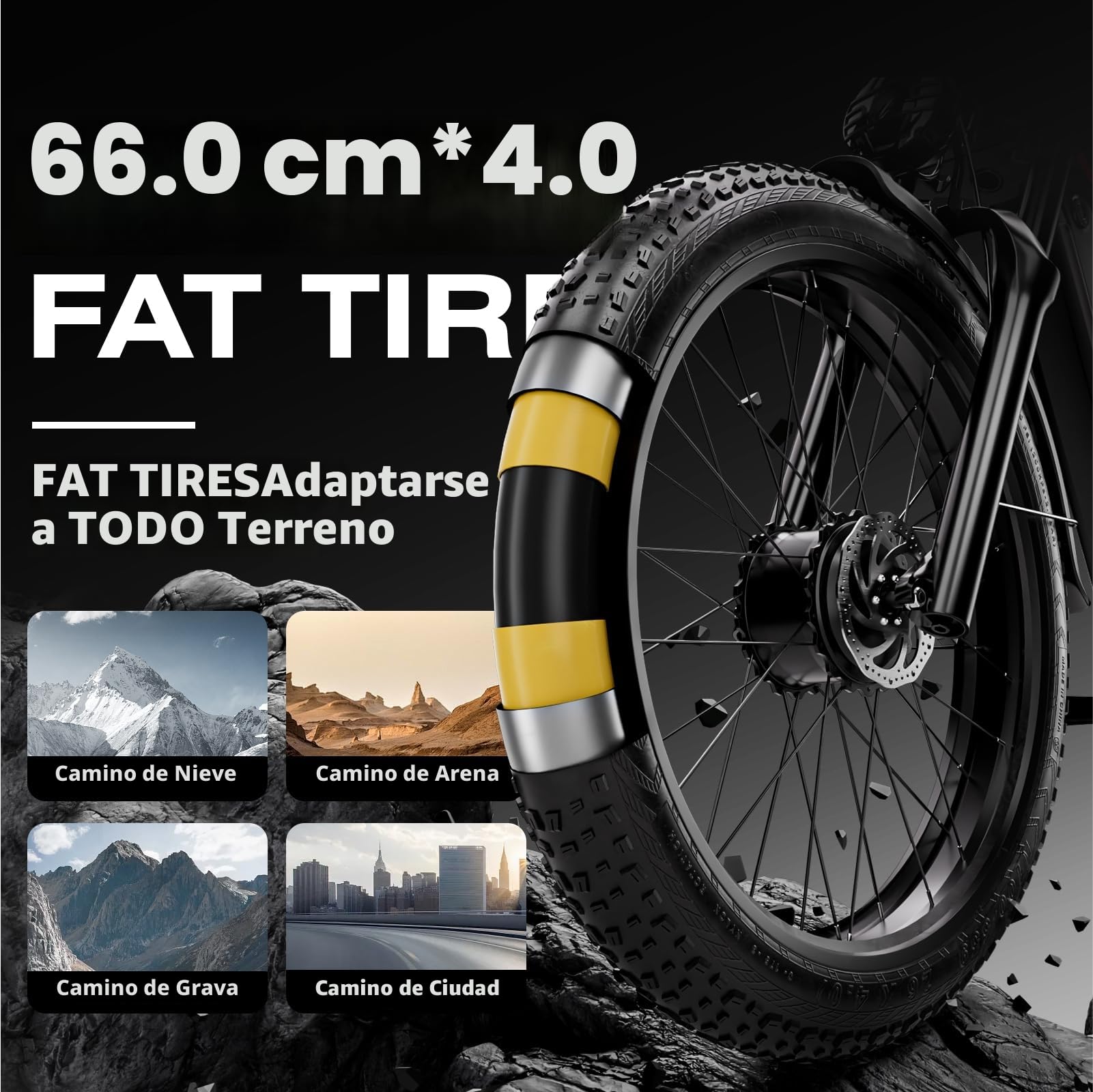 tifgalop Bicicleta eléctrica para Adultos, Bicicleta eléctrica Todoterreno de 26 Pulgadas, Doble absorción de Impactos, 7 velocidades, batería de Litio de 48V 18Ah, Alcance de hasta 45-90 km