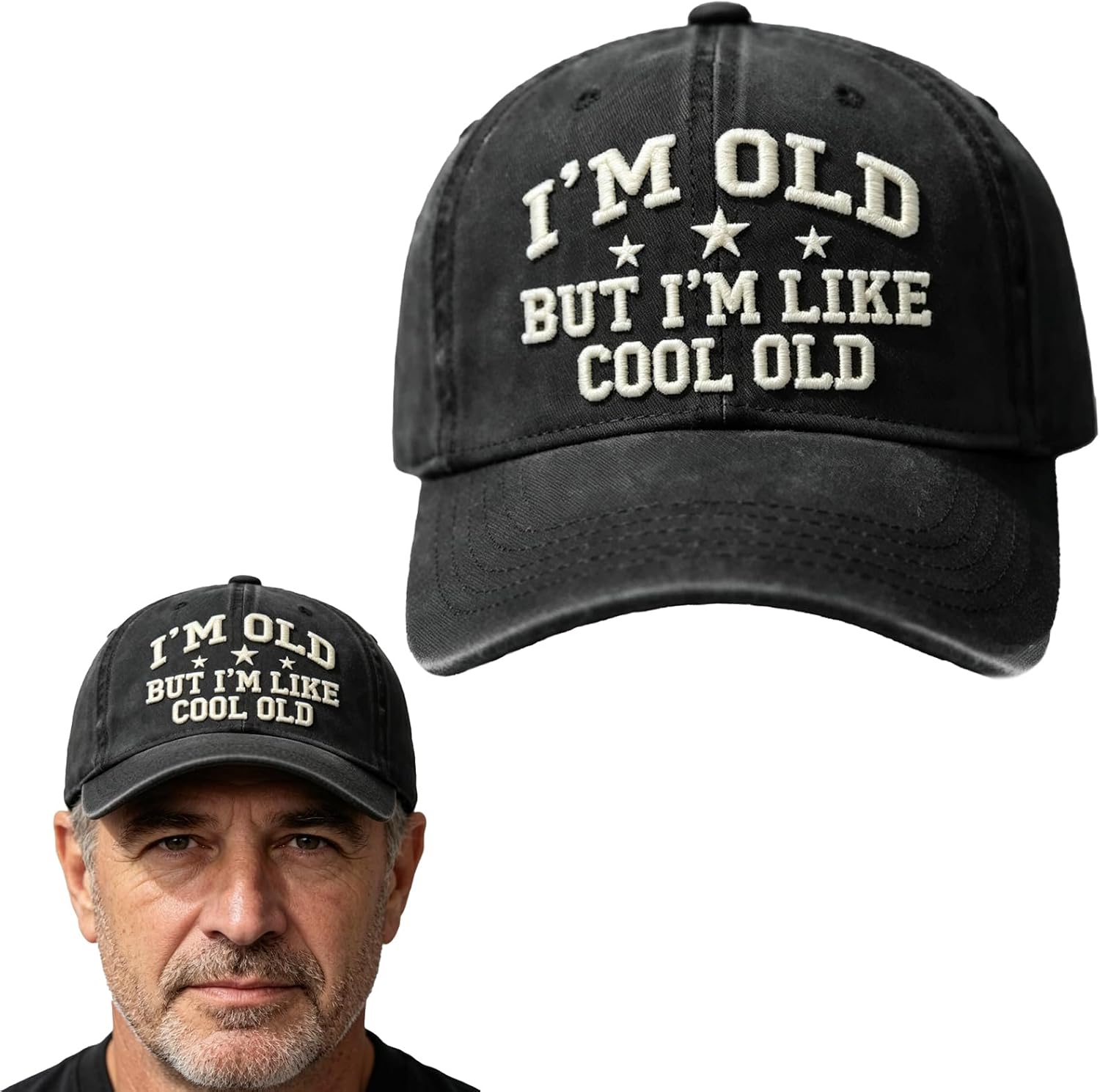 I'm Old BUT I'm Like Cool Old Hat,Vintage Distressed I'm Old Baseball Cap, Adjustable Funny Baseball Cap