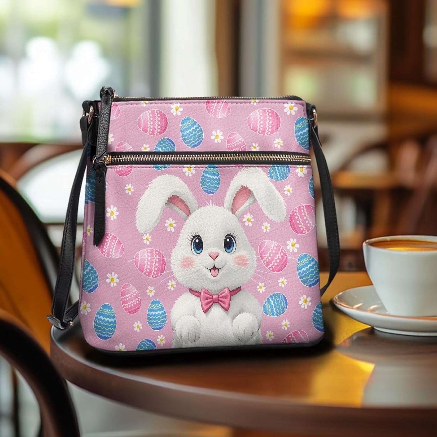 HUGS IDEA Crossbody Purse Leather Handbag for Women Men Shoulder Purse Large Cell Phone Bag