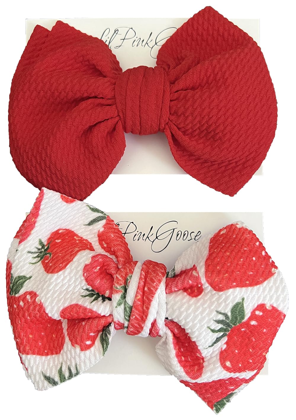 Baby Girl Bows Headband Newborn Handmade Hair Bows Hair Accessories for Infant Toddlers Kids (Red,Strawberry, One Size)