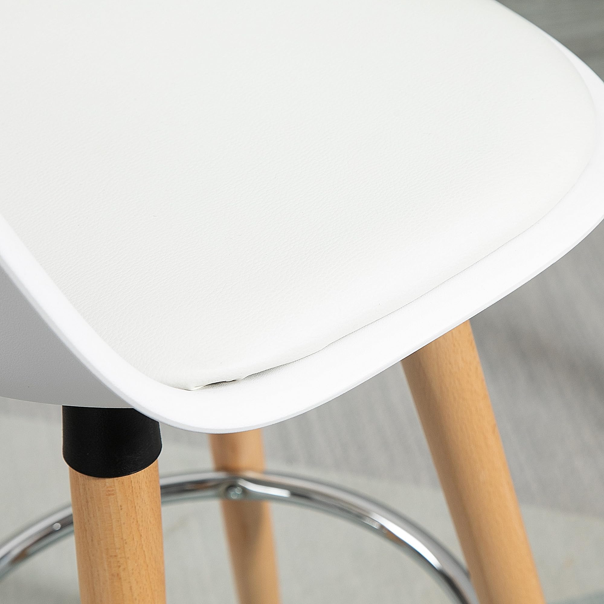 HOMCOM Lot de 4 Tabourets de Bar Style Scandinave Hauteur 70 cm Blanc