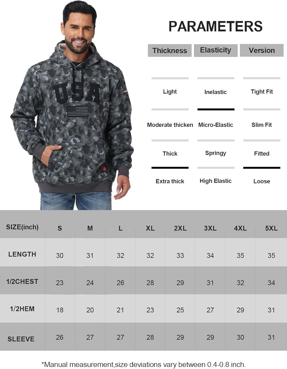FR Men's Flame Resistant Heavyweight Fleece Zip-Front 10.5OZ Hooded Sweatshirt FR Hoodie for Men - Image 7