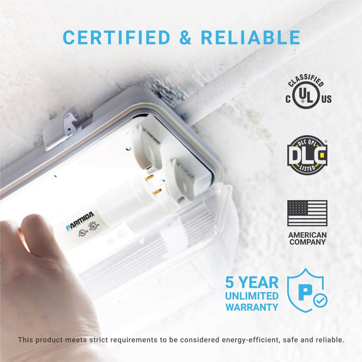 Best Deal Cheap 🛒 PARMIDA 24-Pack 4FT LED T8 Hybrid Type A+B Light Tube, 18W, Plug & Play or Ballast Bypass, Single-Ended OR Double-Ended Connection, 5000K, 2200lm, Frosted Cover, T8 T10 T12, Shatterproof, UL & DLC