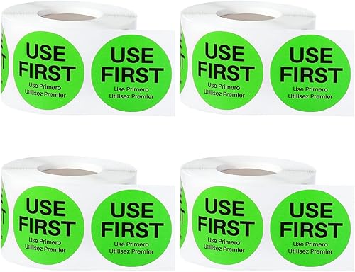 Vista 62 de Epakh 2000 calcomanías de uso para servicio de alimentos, etiquetas de control de inventario de 1.5 pulgadas para restaurante, adhesivo permanente