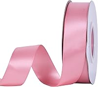 Vista 24 de YAMA Cinta de satén de doble cara, 7/8 pulgadas, 25 yardas para envolver regalos, color rosa