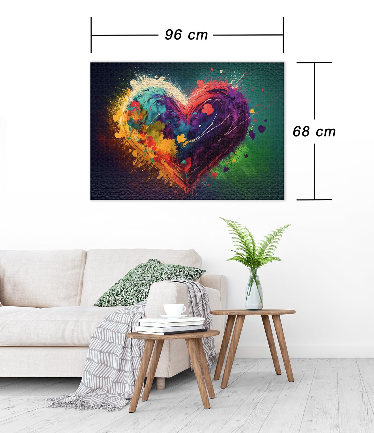 Ulmer Puzzleschmiede, Heart puzzle Colors of Love, colorful heart-shaped illustration as 2000 pieces puzzle - Image 3