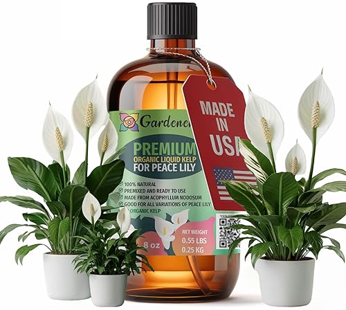 Fertilizante líquido prémium para lirios de la paz, 8 onzas, mejora tu salud de lirio de paz de forma natural