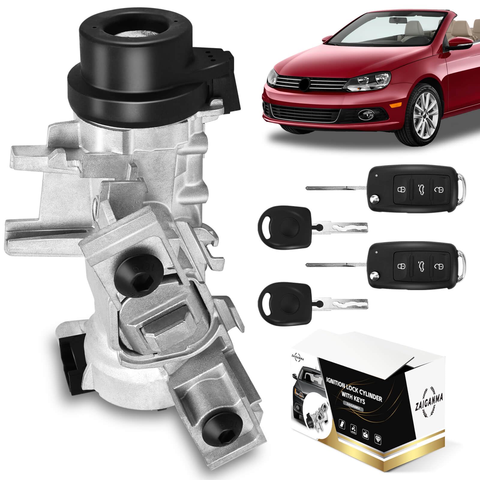 Photo 1 of ZAIGANMA 1K0905851 Ignition Switch Lock Cylinder with Key