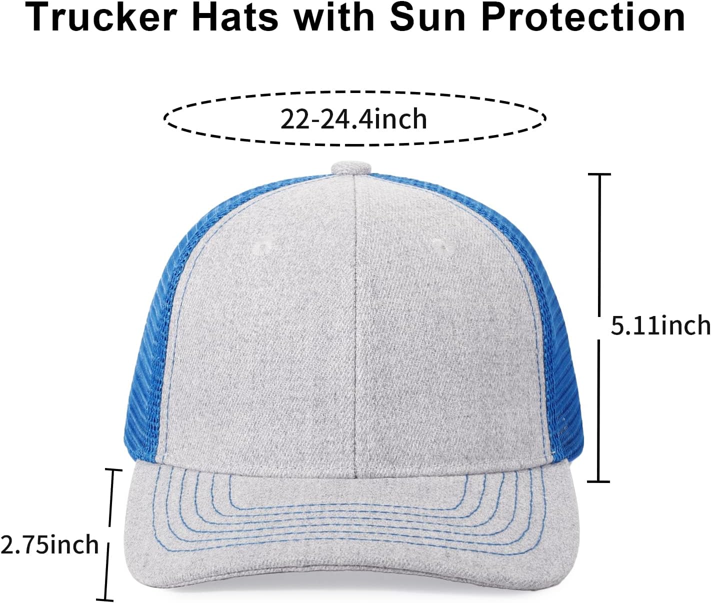 Unisex Trucker Hats Blank Mesh Snapback Hats Sport Plain Baseball Caps Adjustable Fitted Hat - Image 3