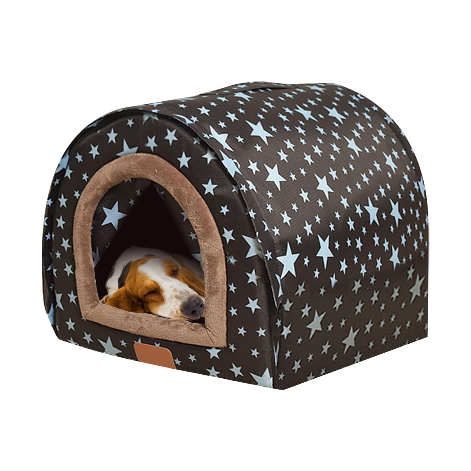 Casa De Invierno Para Mascotas - Cama Convertible Para Perro Y Gato Con | Cortina | Cueva Plegable Y Caliente Para Mascotas | Esponja De Franela De Tela Oxford Impermeable – Cosido