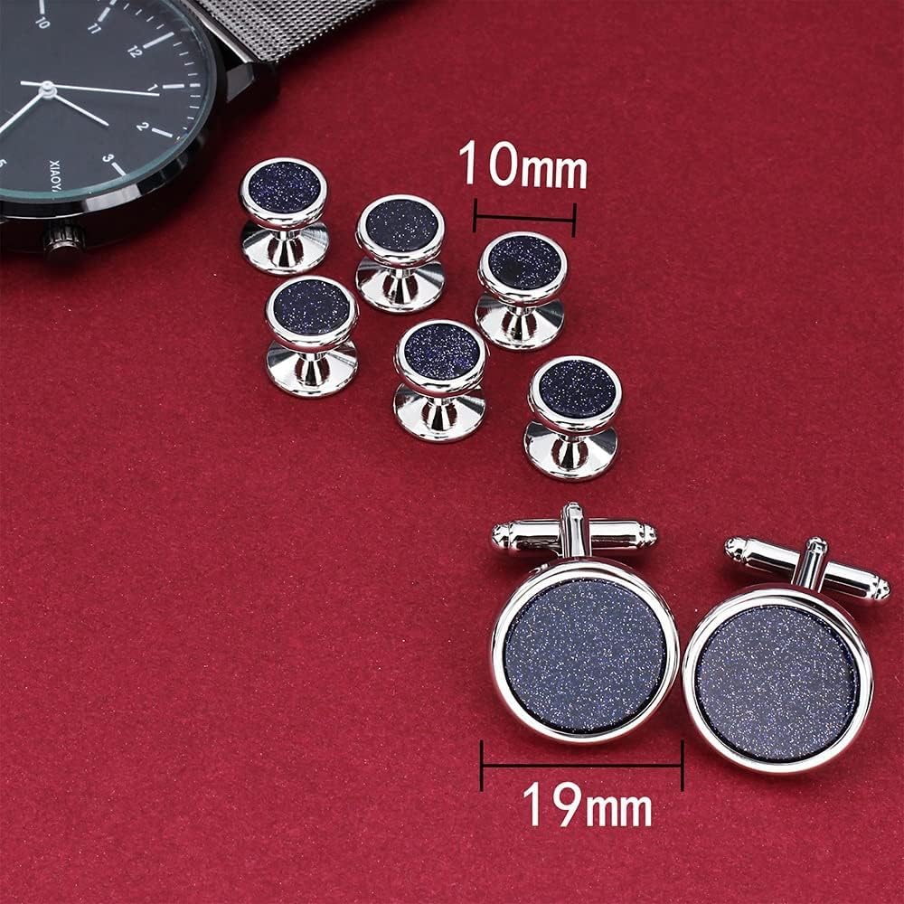 Manschettenknöpfe Perlmutt Manschettenknöpfe Und Ohrstecker Set Herrenaccessoires Smoking Hemden 4/6 Ohrstecker Manschettenknöpfe Hochzeit Geschenk, 3
