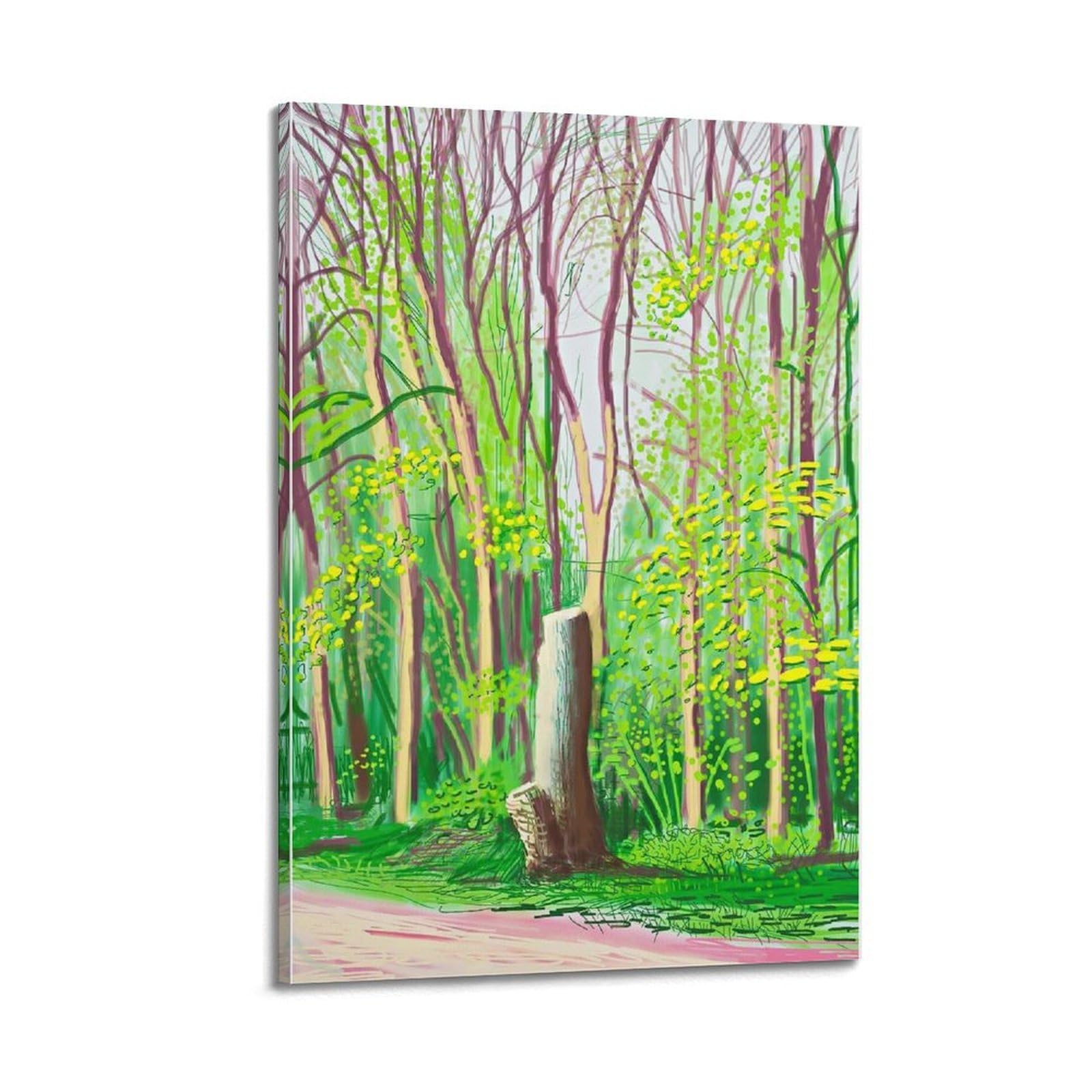 Jocrynsi Frame-Style David Hockney Vintage Abstract Wall Art Beige Posters Aesthetic Canvas Wall Art Print Home Decor For Bedroom Living Room12x18inch(30X45cm)