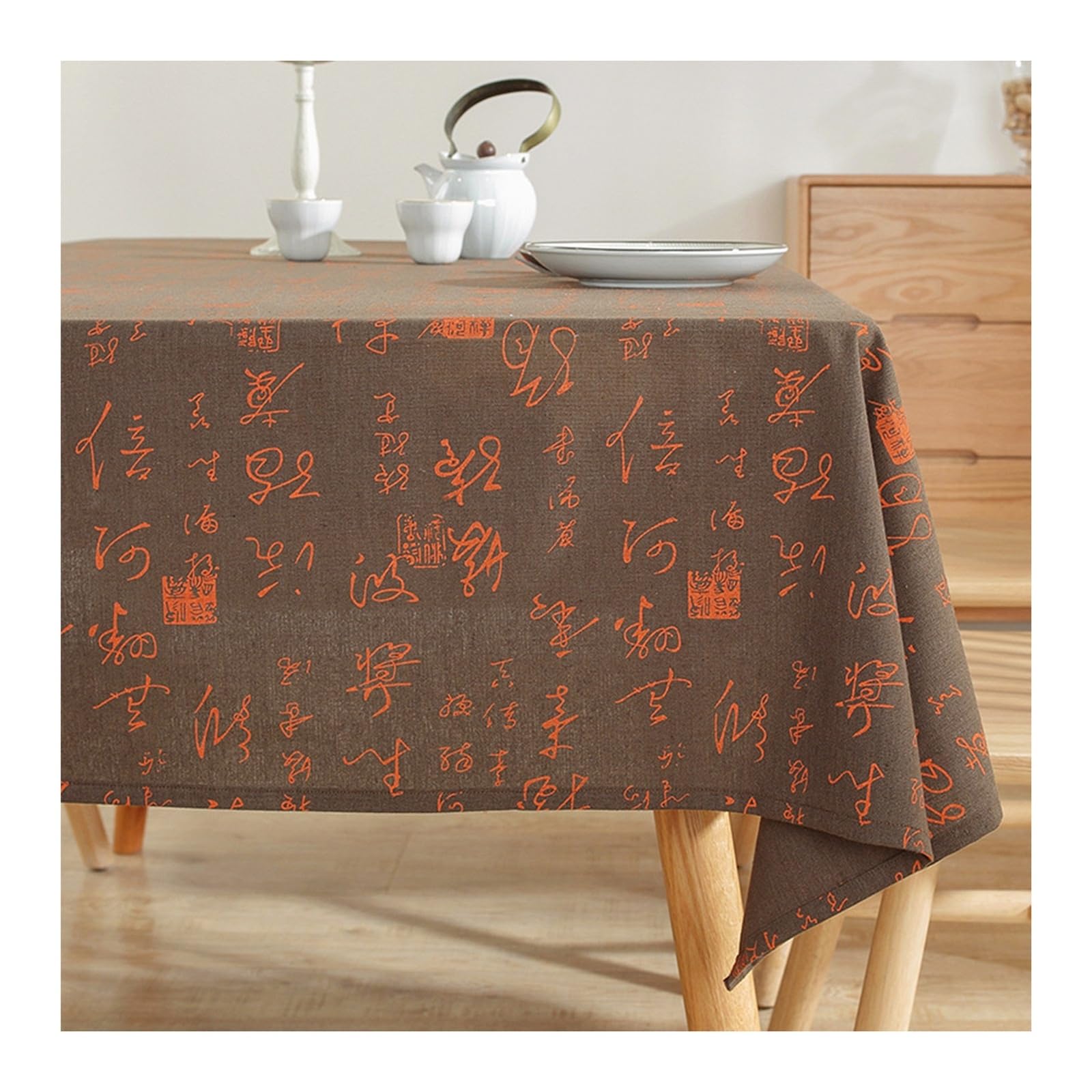 Nappe de table calligraphie chinoise pour décoration de salon