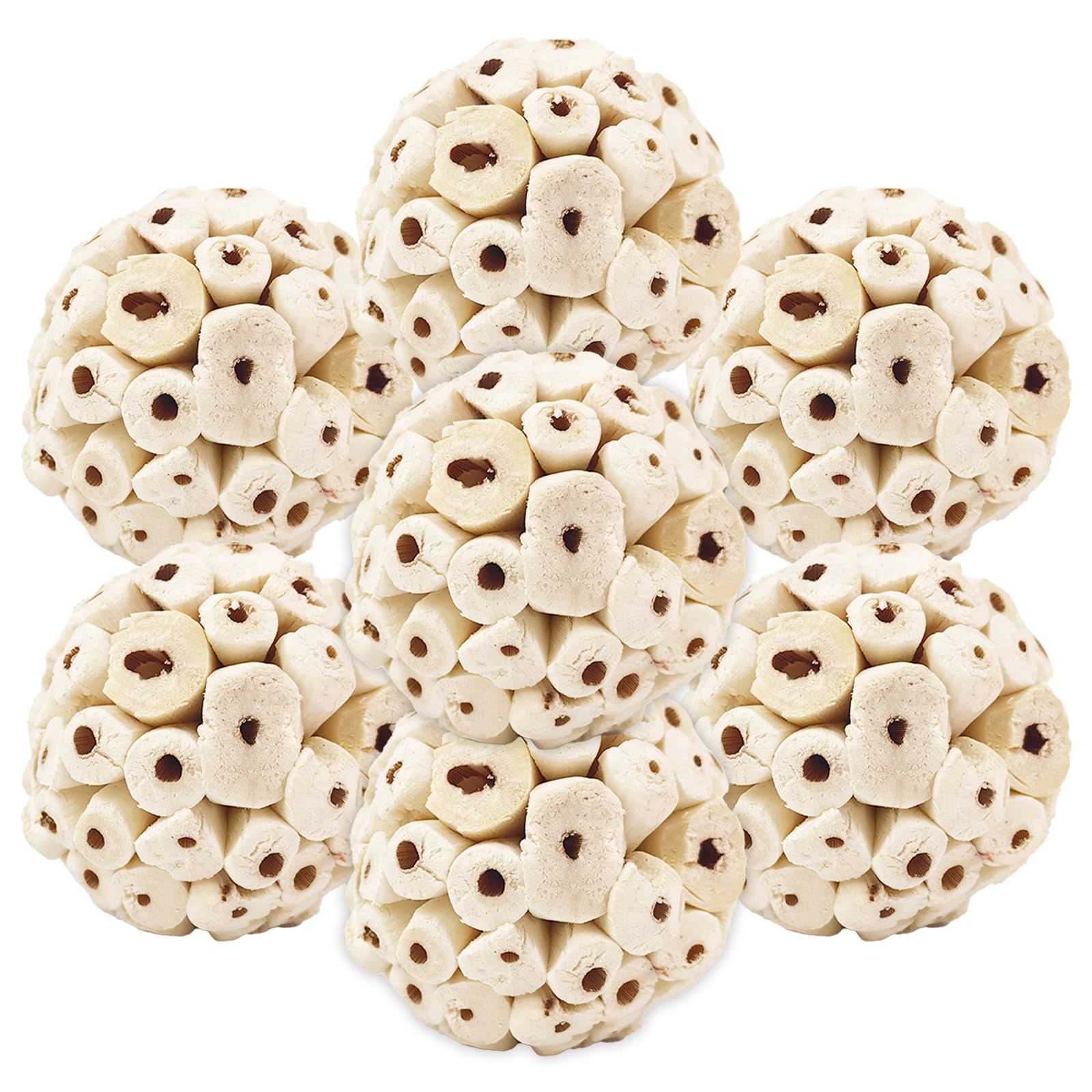 7Pcs Bird Toys for Parrots - Natural Soft Chew Shredding & Foraging Toy for Cockatiel Conure Quaker Parrot Budgie Parakeet Rabbit Bunny Guinea Pig Chinchilla